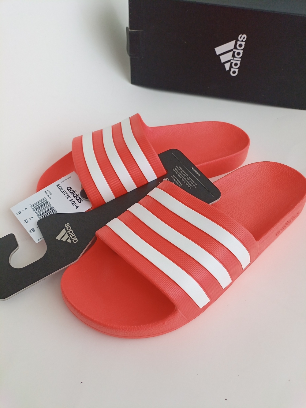 adidas Adilette Aqua Orange Slide Sandals with White Stripes Women's Size US 10 - Picture 7 of 16